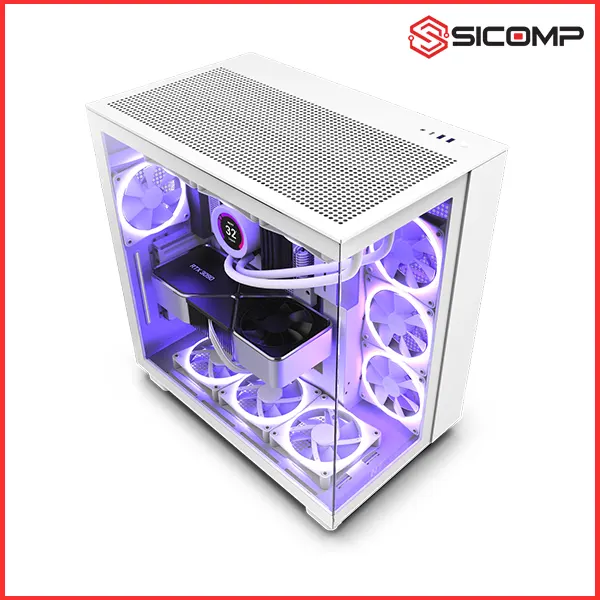 VỎ CASE NZXT H9 FLOW ALL WHITE (ATX | MID TOWER | KÈM 4 FAN)