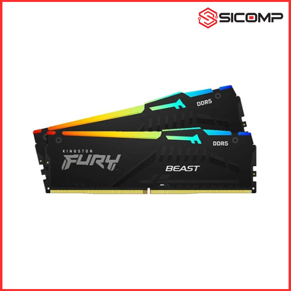 RAM DESKTOP KINGSTON FURY BEAST RGB 16GB (2x8GB) BUS 5600 DDR5
