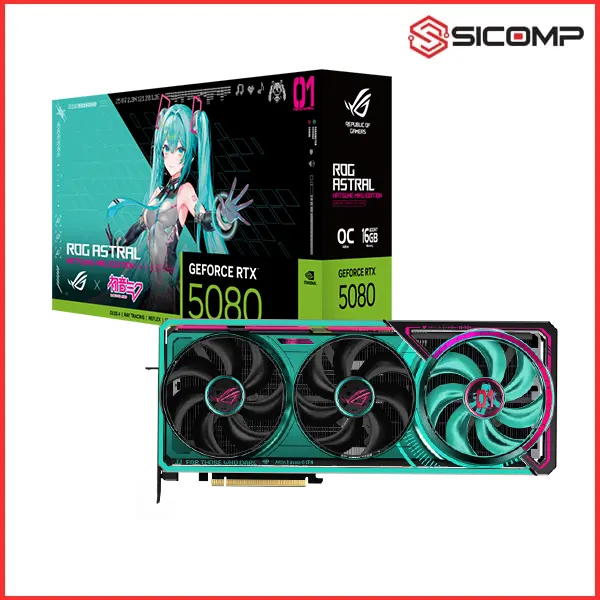 CARD MÀN HÌNH ASUS ROG ASTRAL GEFORCE RTX 5080 16GB HATSUNE MIKU EDITION