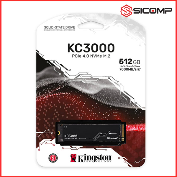 Ổ CỨNG SSD KINGSTON KC3000 512GB NVME M.2 2280 PCIE GEN 4 X 4 (ĐỌC 7000MB/S, GHI 3900MB/S)