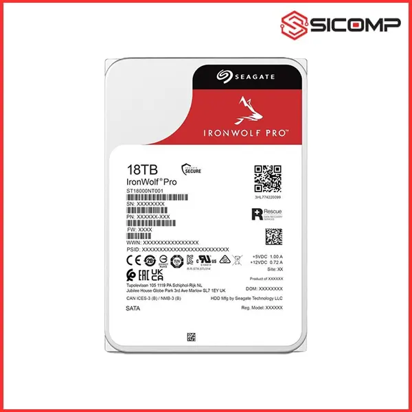 Ổ CỨNG HDD SEAGATE IRONWOLF PRO 18TB ST18000NT001 (3.5 INCH/ 7200 RPM/ CACHE 256MB/ SATA 3)