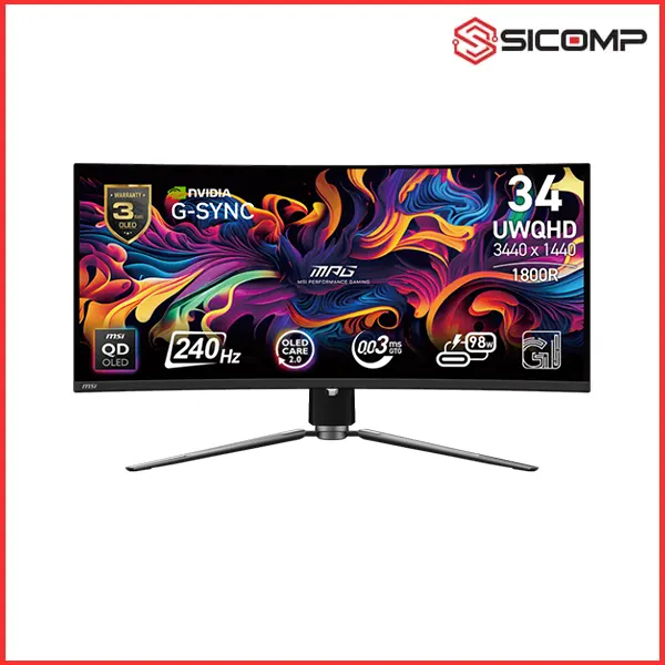 MÀN HÌNH GAMING MSI MPG 341CQPX (34 INCH - UWQHD - QD OLED - 240HZ - 0.03MS - CONG)