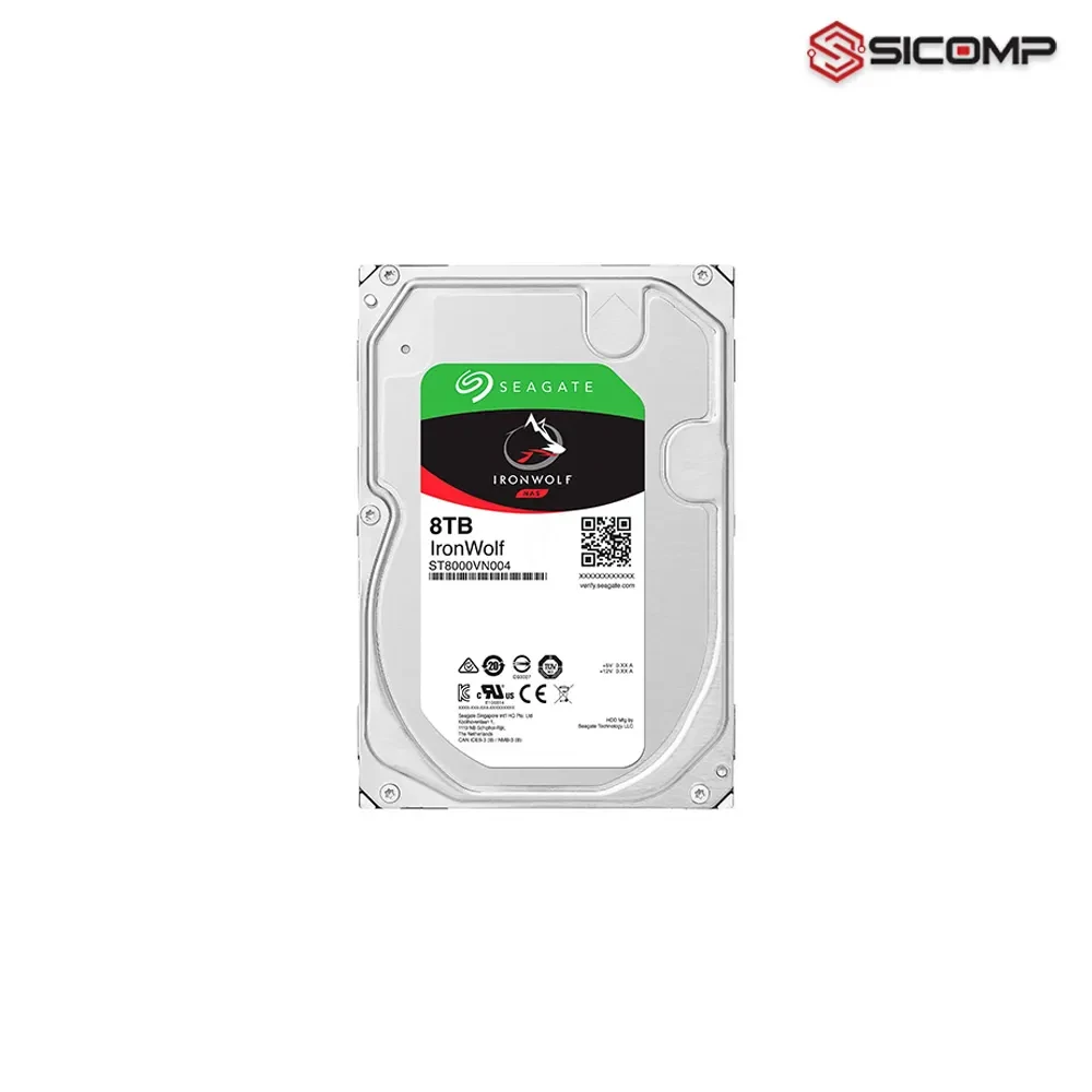 Ổ CỨNG HDD SEAGATE IRONWOLF 8TB 3.5 INCH, 7200RPM, SATA, 256MB CACHE ST8000VN004