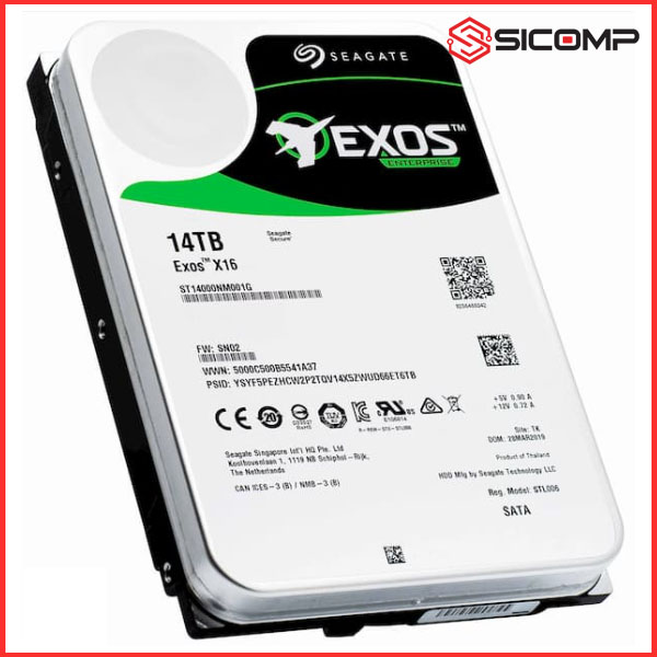 Ổ CỨNG HDD SEAGATE EXOS X16 14TB (3.5 INCH, SATA 6Gb/s, 256MB CACHE, 7200rpm)