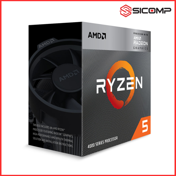 CPU AMD RYZEN 5 4600G (3.7 GHZ TURBO UPTO 4.2GHZ / 11MB / 6 CORES, 12 THREADS / 65W / SOCKET AM4)