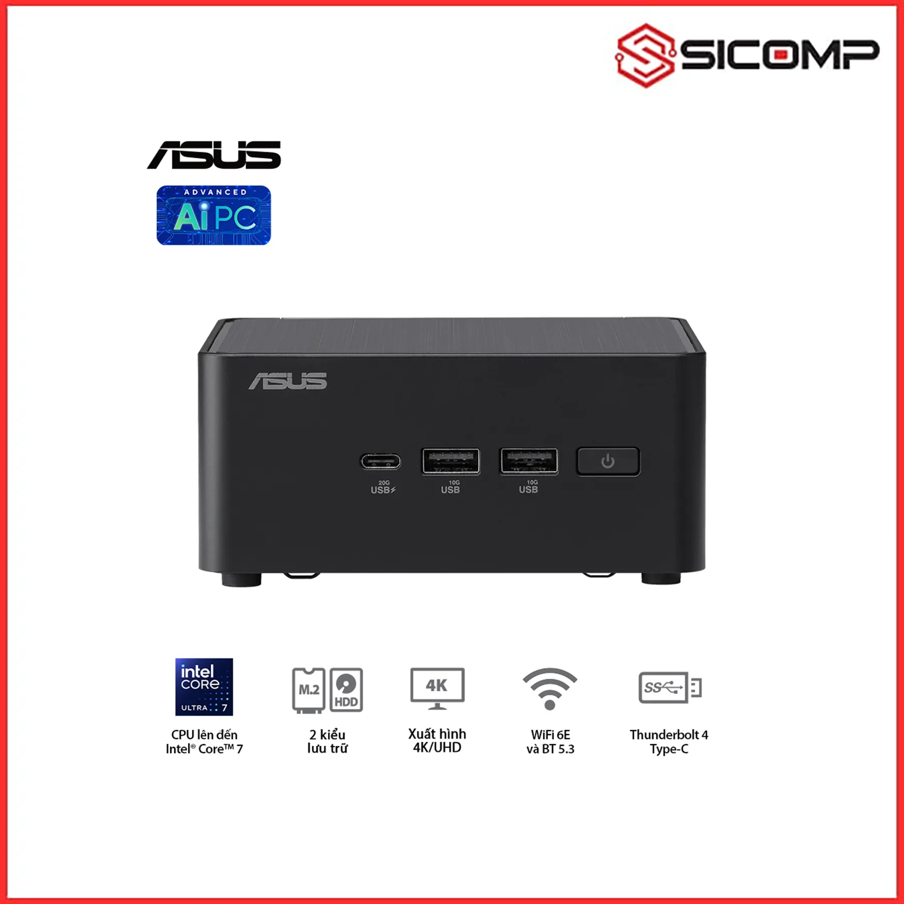 MÁY TÍNH MINI PC NUC 14 PRO RNUC14RVHU7 ( ULTRA 7 155H | 2 X DDR5 6400 | 1 X M.2 )