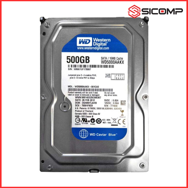 Ổ CỨNG HDD WESTERN DIGITAL BLUE 500GB 3.5" SATA