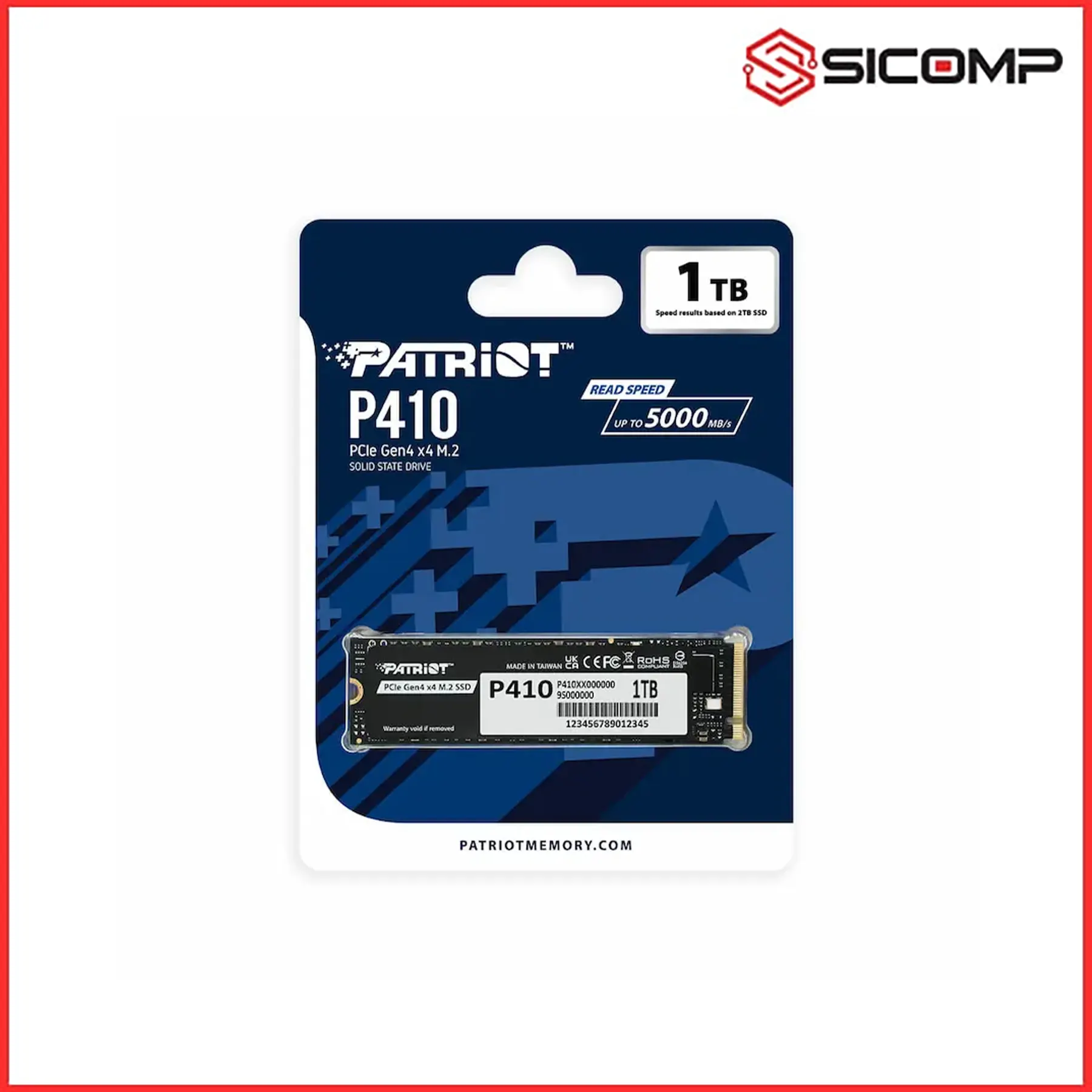 [BẢO HÀNH 5 NĂM] SSD GEN4 PATRIOT P410 1TB P410P1TBM28H (ĐỌC 5000 MB/S - GHI 4500 MB/S)