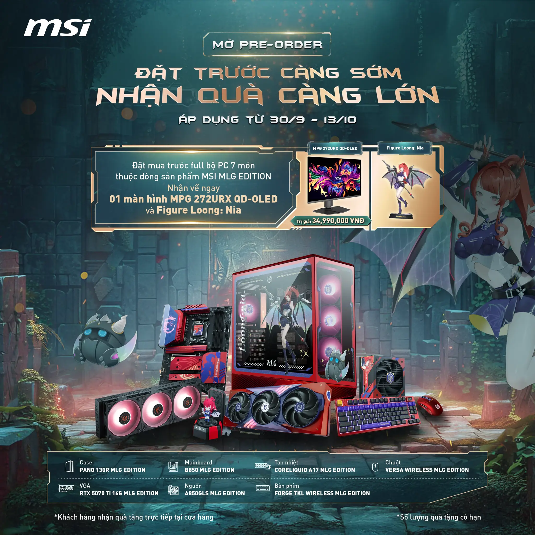 COMBO PC GAMING ĐỒNG BỘ MSI MLG LOONG NIA EDITION