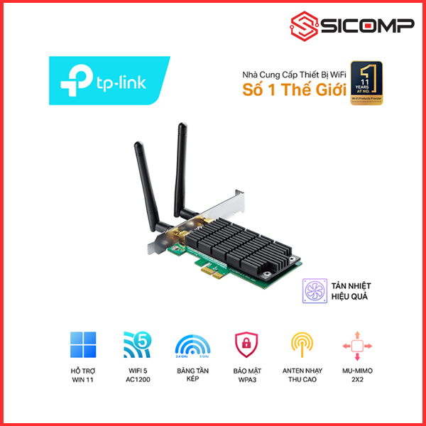CARD MẠNG KHÔNG DÂY PCI EXPRESS TP-LINK ARCHER T4E WIRELESS AC1200MBPS