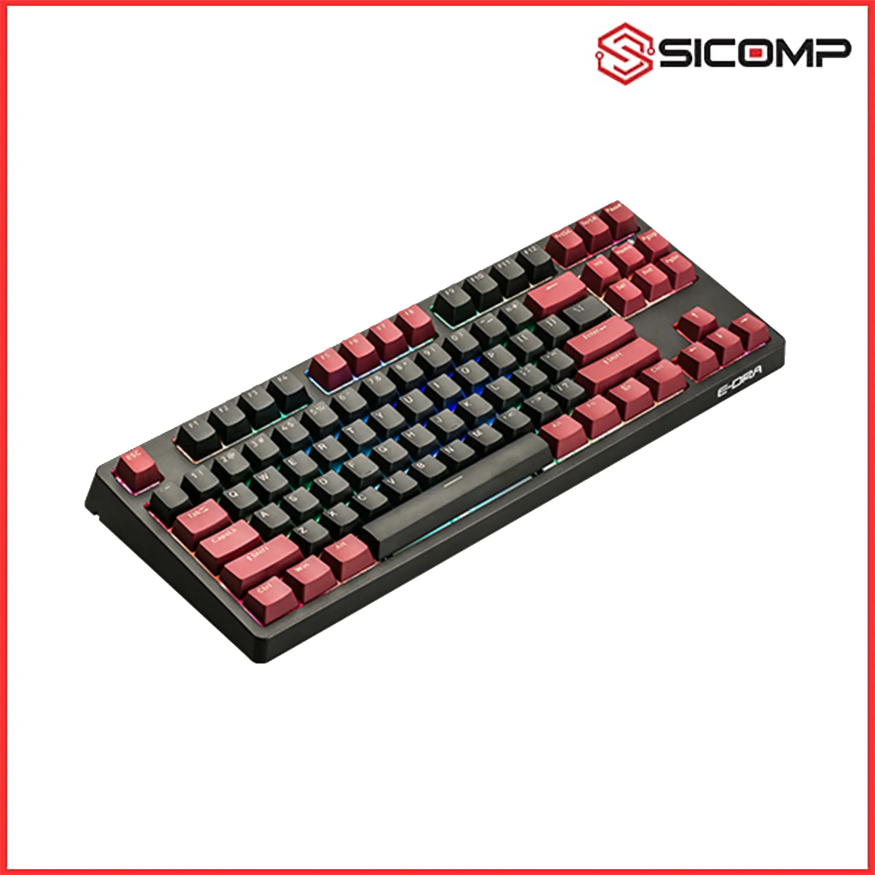 BÀN PHÍM CƠ EDRA EK387 RGB DARK WARRIOR RED SWITCH