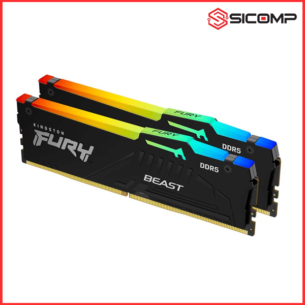 RAM DESKTOP KINGSTON FURY BEAST RGB 32GB (2x16GB) DDR5 6000Mhz
