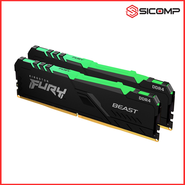 RAM DESKTOP KINGSTON FURY BEAST RGB 16GB (2X8GB) DDR4 3200MHZ