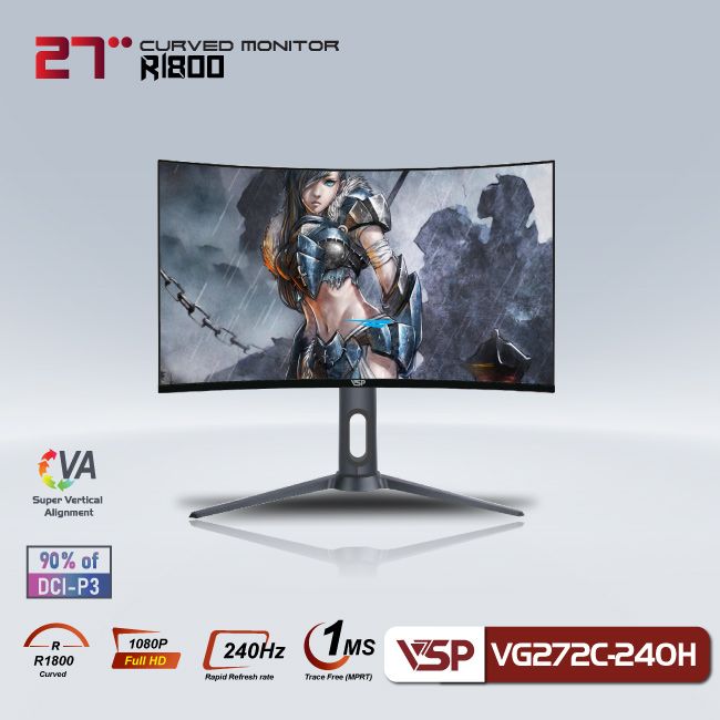 MÀN HÌNH VSP GAMING VG272C CONG (27 INCH | FHD | VA | 165HZ | 1MS | LOA)