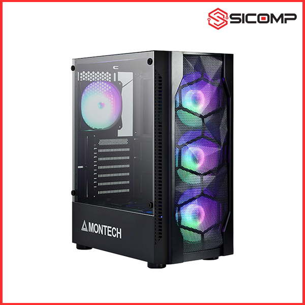 VỎ CASE MONTECH X1 (ATX/ MÀU ĐEN/ 4 FAN RGB LẮP SẴN)