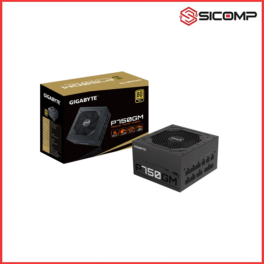 NGUỒN GIGABYTE GP - P750GM 750W (80 PLUS GOLD/FULL MODULAR/MÀU ĐEN)