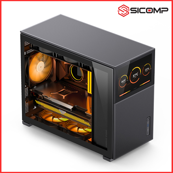 VỎ CASE JONSBO D31 MESH SC BLACK (MINI TOWER | MÀU ĐEN | MÀN HÌNH PHỤ 8'')
