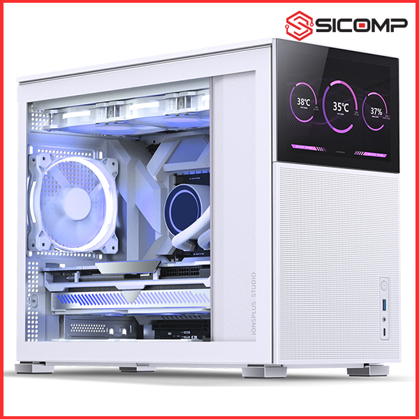 VỎ CASE JONSBO D31 MESH SC WHITE (MINI TOWER | MÀU TRẮNG | MÀN HÌNH PHỤ 8'')