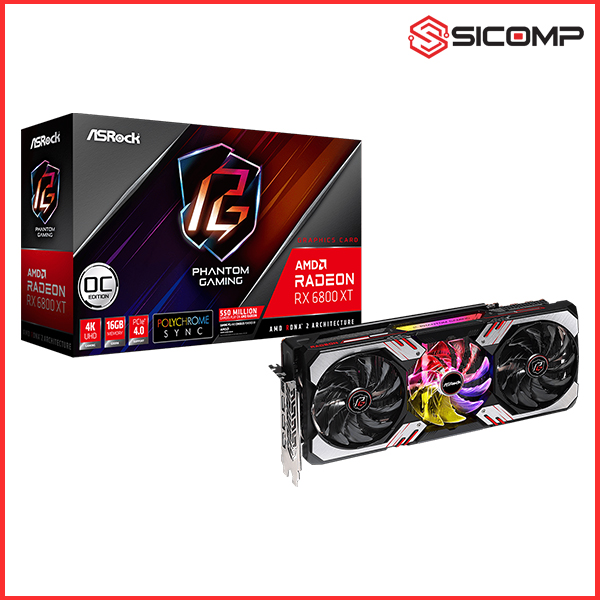 CARD MÀN HÌNH ASROCK RADEON RX 6800 XT PHANTOM GAMING D 16G OC