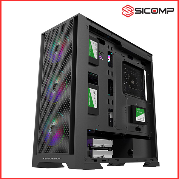 VỎ CASE KENOO ESPORT FM800 (ATX/ MÀU ĐEN)