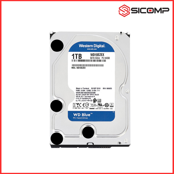 Ổ CỨNG HDD WESTERN DIGITAL BLUE 1TB 3.5" SATA, LIKE NEW, ĐẸP 99%, BH 12 THÁNG