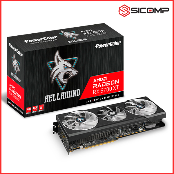CARD MÀN HÌNH POWERCOLOR HELLHOUND AMD RADEON RX 6700 XT 12GB - LIKE NEW