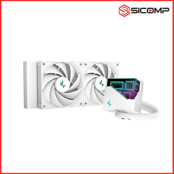 TẢN NHIỆT NƯỚC DEEPCOOL LT520 WH HIGH-PERFORMANCE (RAD 240MM | QUẠT RGB | MÀU TRẮNG)