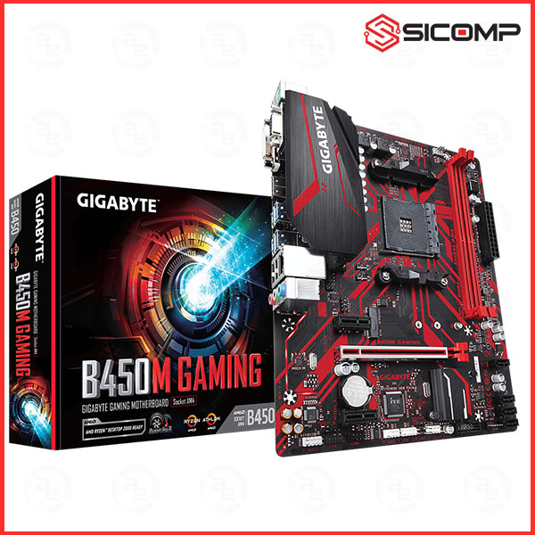 MAINBOARD GIGABYTE B450M GAMING (AMD B450, SOCKET AM4, M-ATX, 2 KHE RAM DDR4)