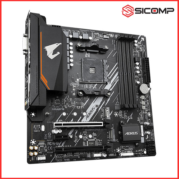 MAINBOARD GIGABYTE B550M AORUS ELITE (AMD B550, SOCKET AM4, M-ATX, 4 KHE RAM DDR4)