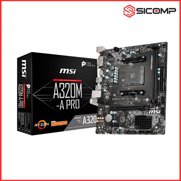 MAINBOARD MSI A320M-A PRO (AMD A320, SOCKET AM4, M-ATX, 2 KHE RAM DDR4)