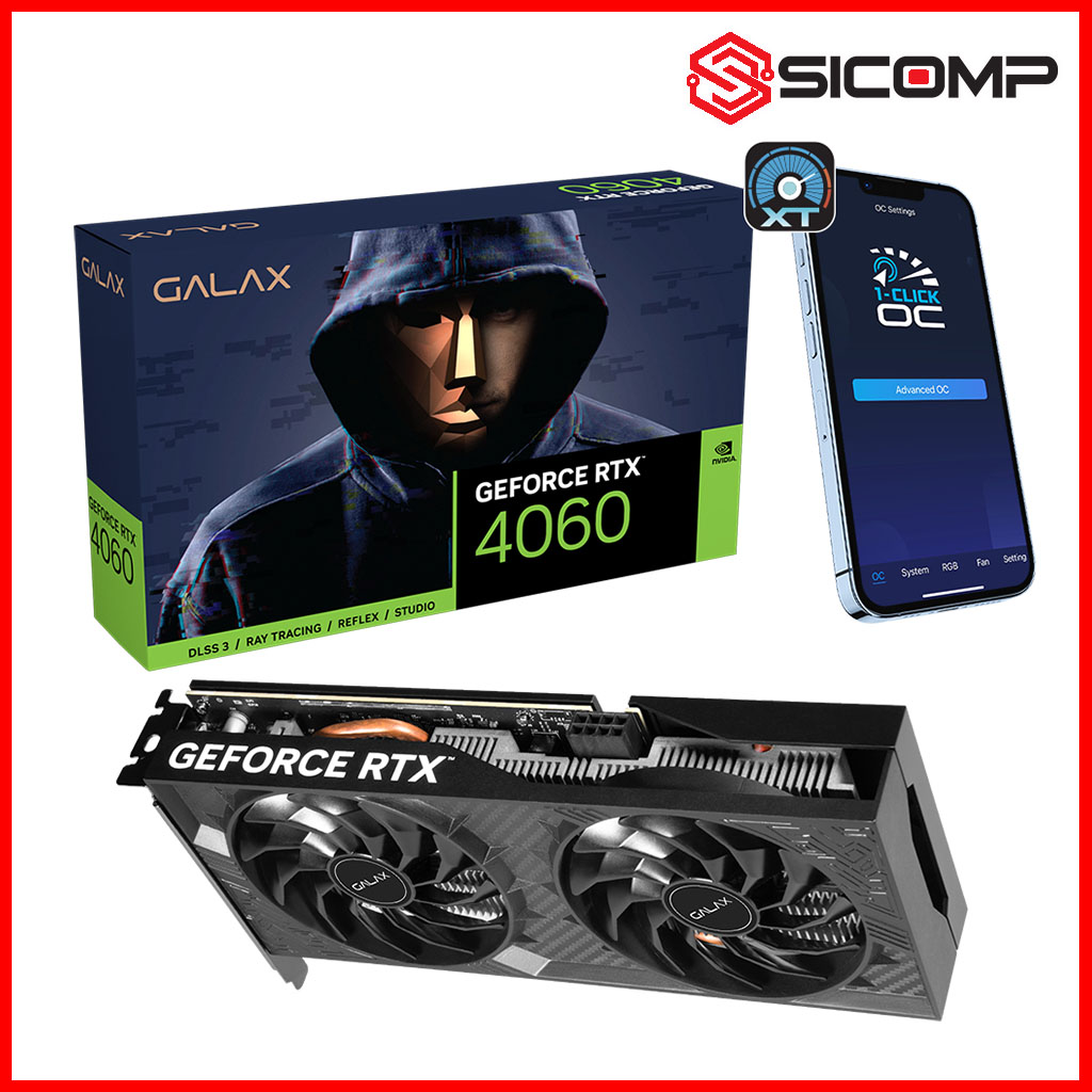CARD MÀN HÌNH GALAX GEFORCE RTX 4060 1-CLICK OC 2X V2