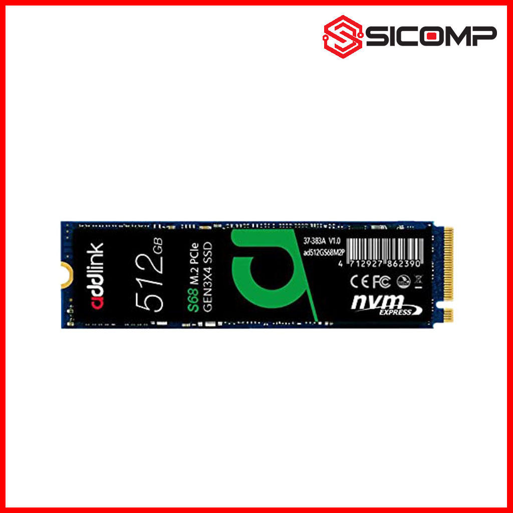 Ổ CỨNG SSD ADDLINK S68 NVME GEN 3X4 - 512GB (ĐỌC 2100MB/S) - GHI 1700MB/S)