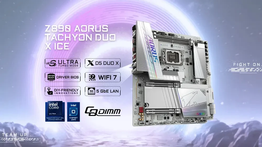 GIGABYTE ra mắt Mainboard Z890 AORUS TACHYON DUO X ICE siêu ép xung