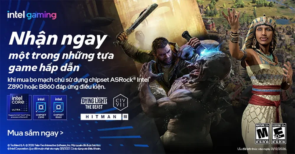 Sắm Mainboard ASRock Nhận Ngay Code Game Trị Giá Đến 70$