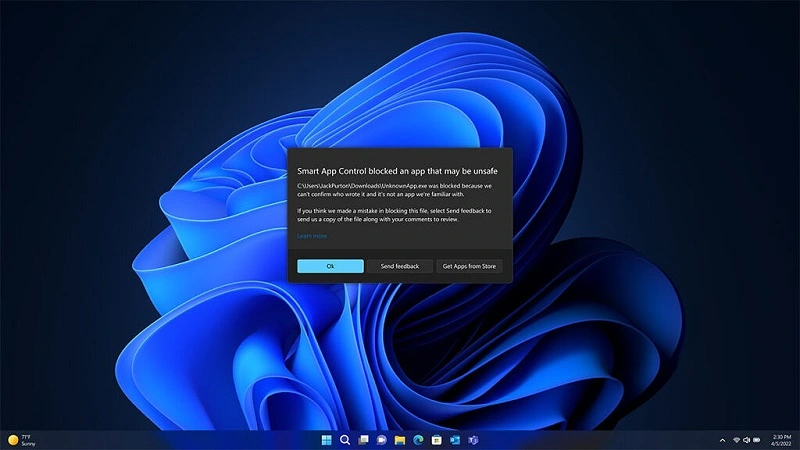 Fix lỗi Smart App Control blocked an app that maybe unsafe khiến máy tính không thể bật ứng dụng