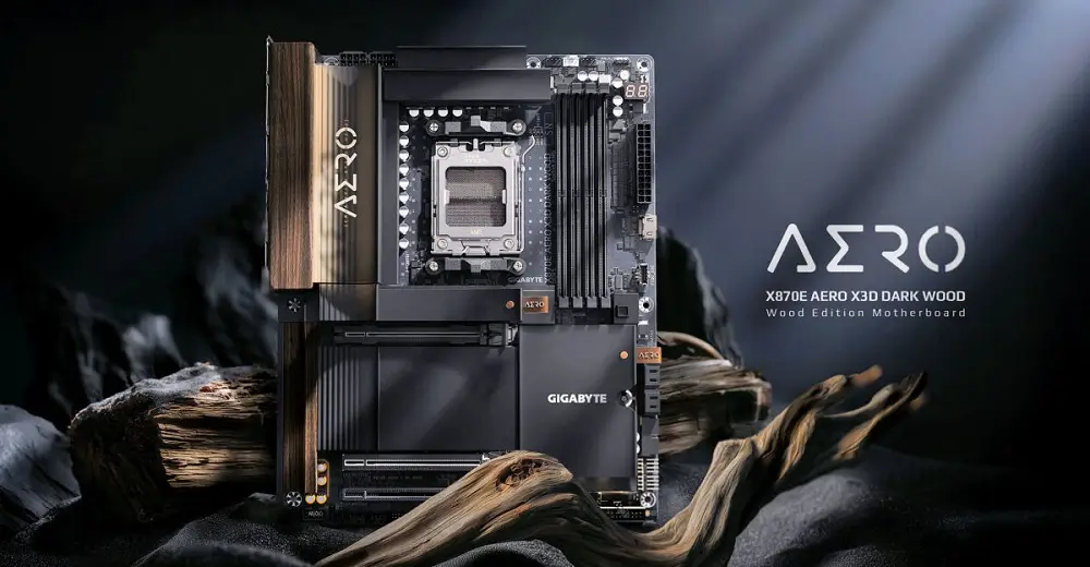 GIGABYTE TRÌNH LÀNG X870E AERO X3D DARK WOOD: SỰ KẾT HỢP GIỮA CÔNG NGHỆ VÀ NGHỆ THUẬT VÂN GỖ TỐI