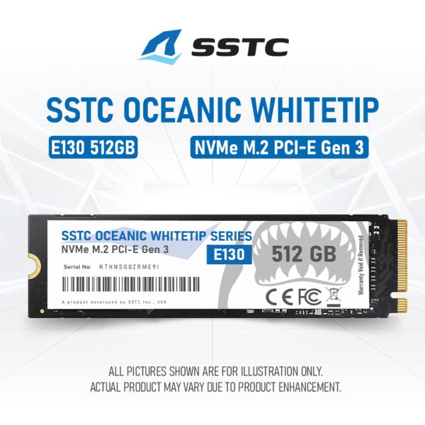 Ổ CỨNG SSD SSTC E130 512GB M2 NVME GEN 3 ( ĐỌC: 3200MB/S - GHI: 1400MB/S)