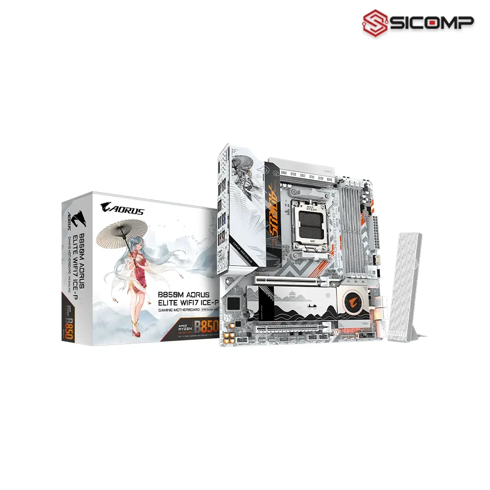 MAINBOARD GIGABYTE B850M AORUS ELITE WIFI 7 ICE-P (CHÍNH HÃNG)