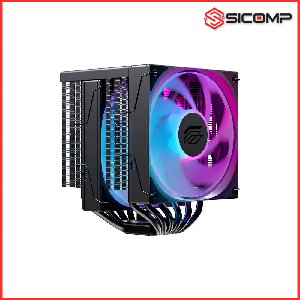 Hệ thống tản nhiệt khí Einarex Ventus V80 Black kiểm soát nhiệt độ tối ưu