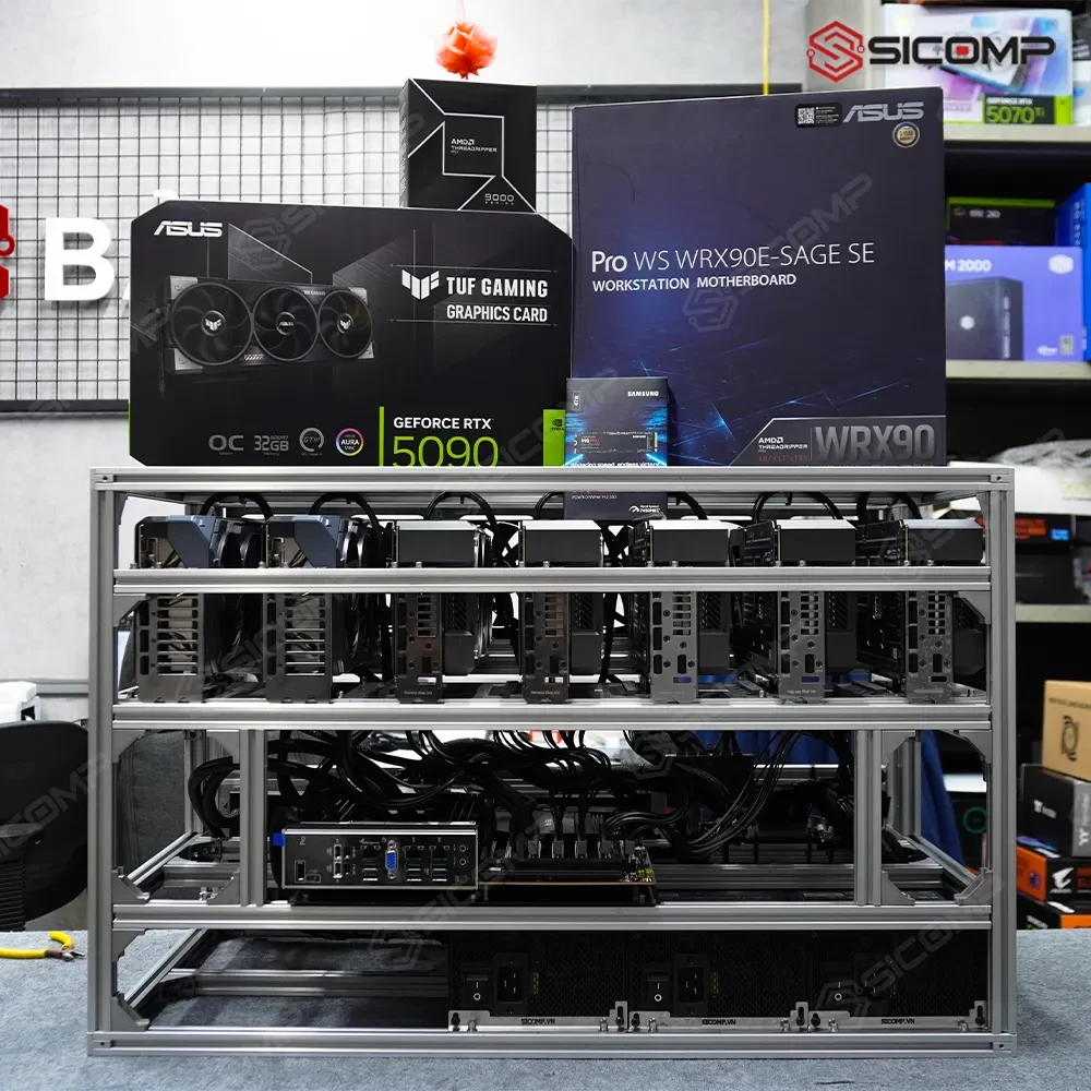 PCAI SICOMP THREADRIPPER PRO 9965WX / WRX90E-SAGE / 384GB / 7 X RTX 5090 / 4TB SSD