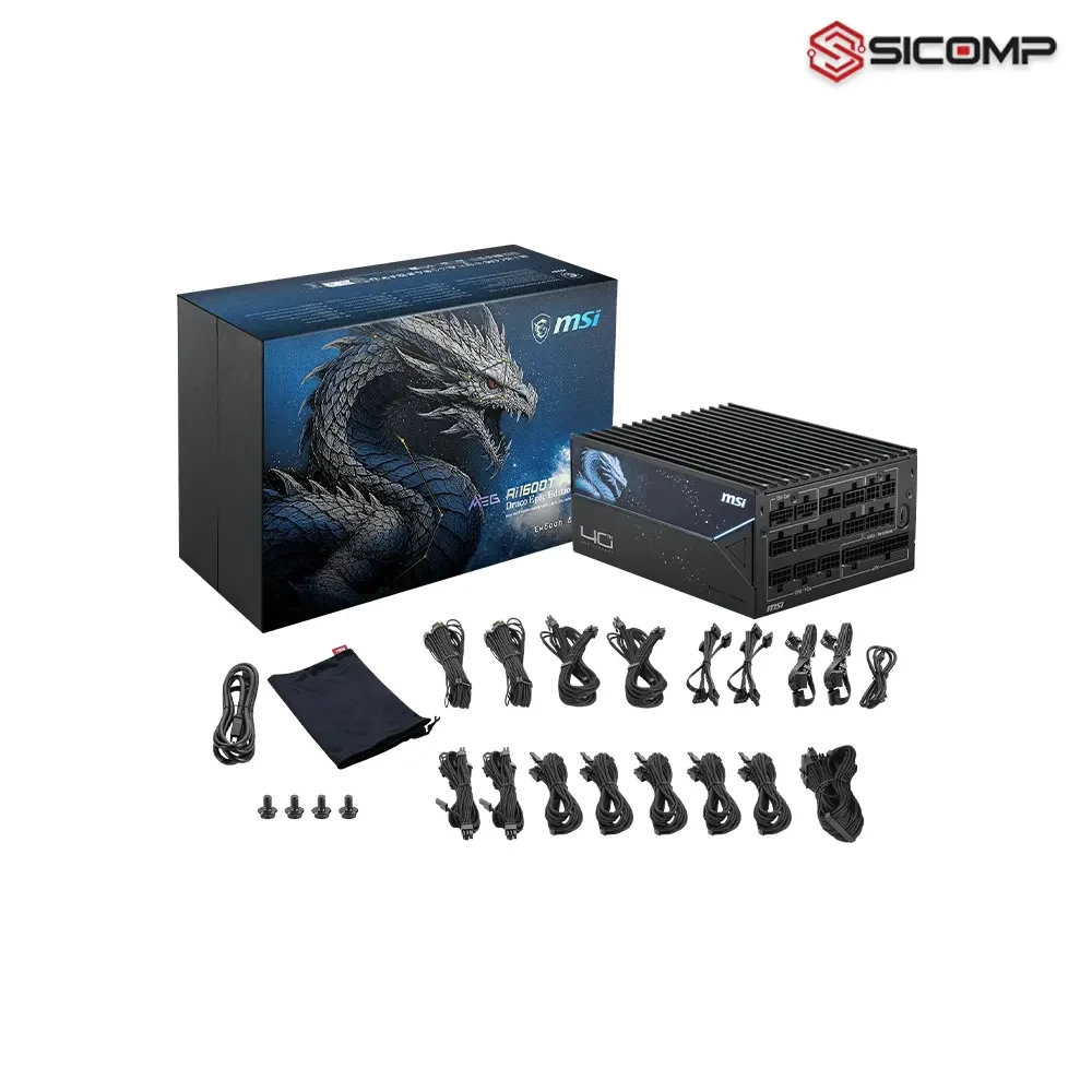 Bộ nguồn máy tính MSI MEG Ai1600T PCIe5 Draco Epic Edition Titanium
