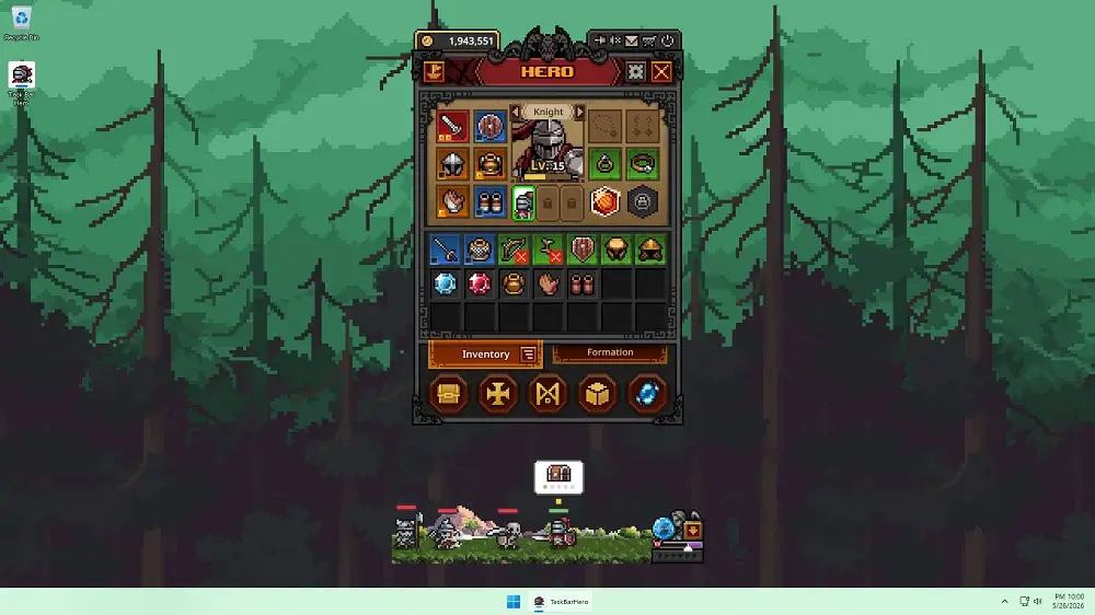 Hiện tượng game rảnh tay TBH Task Bar Hero cày cuốc trên Steam