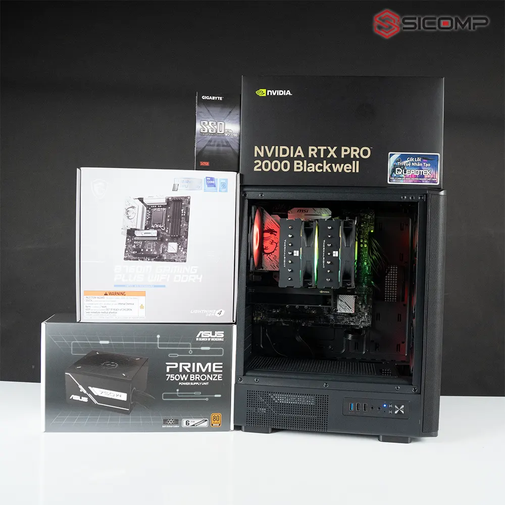 Tổng quan sức mạnh cấu hình PC máy trạm chuyên dụng Sicomp Intel i5-14600KF và card đồ họa Leadtek NVIDIA RTX PRO 2000 16GB chính hãng