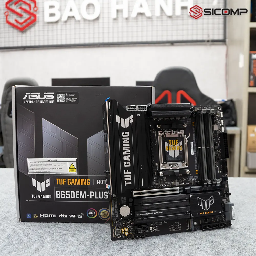 Tổng quan thiết kế bo mạch chủ ASUS TUF Gaming B650EM-Plus WiFi chính hãng tại Sicomp