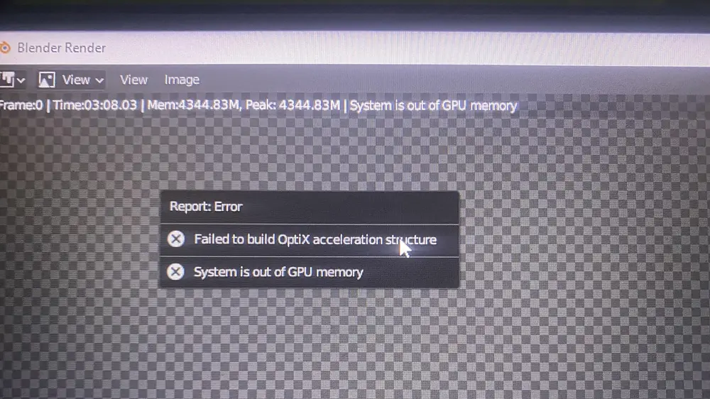 Sơ đồ quyết định xử lý nhanh sự cố Blender báo lỗi Out of Memory