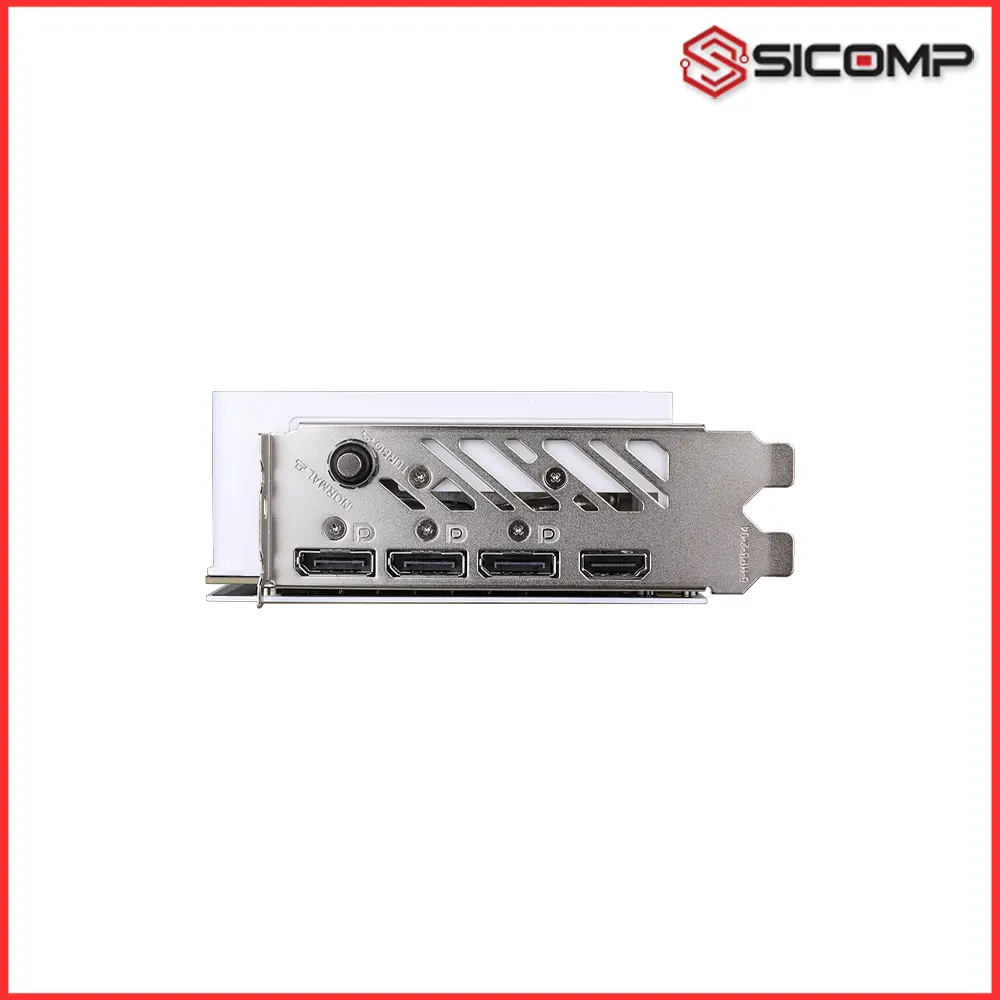 Nút bấm One-Key Overclock tiện lợi ở phần chặn I/O phía sau card