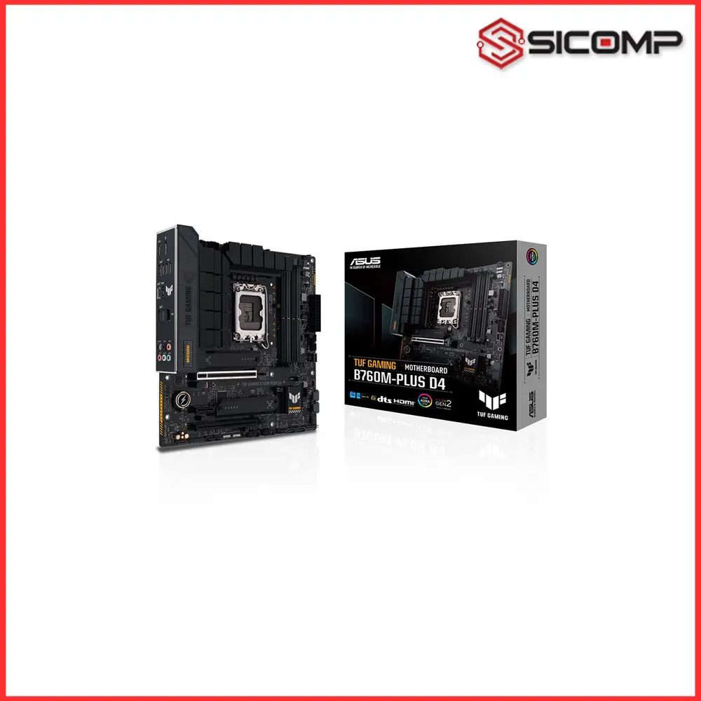 Bo mạch chủ dòng sản phẩm ASUS TUF GAMING B760M-PLUS D4 chính hãng