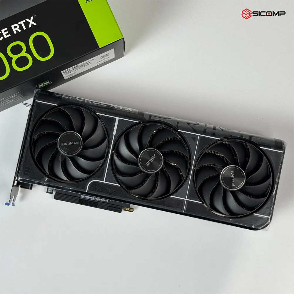 Thiết kế hiện đại của card màn hình Asus Prime GeForce RTX 5080 OC Edition