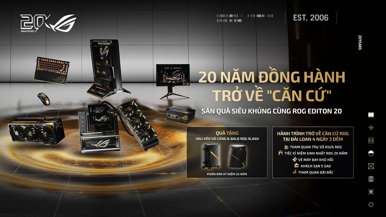 Chương trình khuyến mãi kỷ niệm 20 năm ASUS ROG Trở Về Căn Cứ tại hệ thống Sicomp
