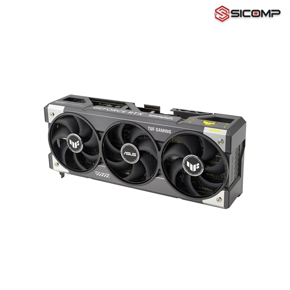 Dàn tụ điện kim loại đen TUF 5K và cảm biến Power Detector+ trên TUF RTX 5090